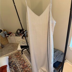 a new day Blue and White Striped Midi Slip Dress